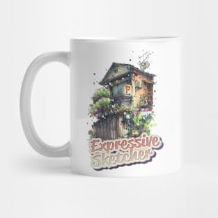 Japanese Flower House Expressive Mug